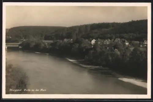 AK Murgenthal, Partie an der Aare mit Ortsansicht