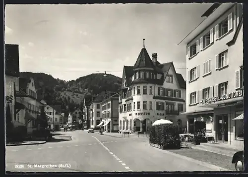 AK St. Margrethen, Strassenpartie mit Geschäften