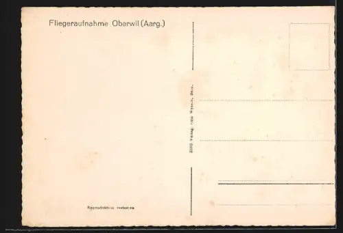 AK Oberwil /Aarg., Teilansicht, Fliegeraufnahme
