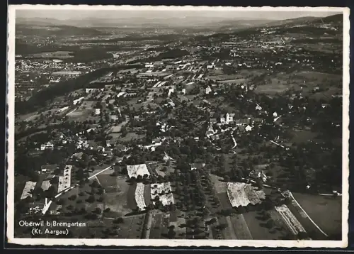 AK Oberwil b. Bremgarten, Teilansicht mit Bäumen