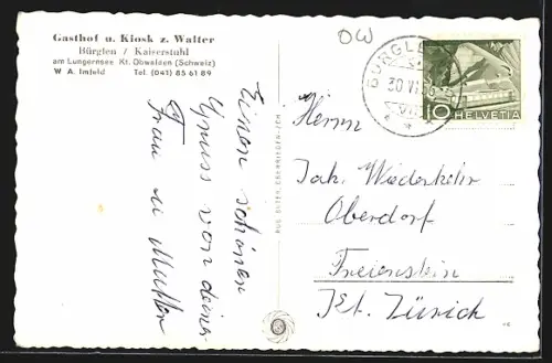 AK Bürglen /OW, Kaiserstuhl, Gasthof und Kiosk zum Walter