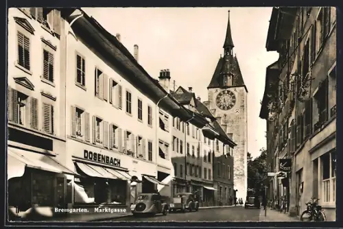 AK Bremgarten /AG, Marktgasse mit Geschäften