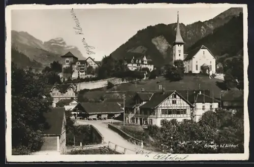 AK Bürglen b. Altdorf, Strassenpartie mit Kirche