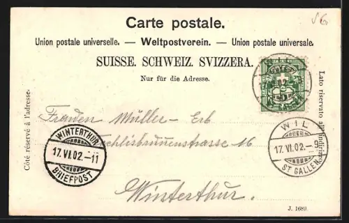 AK Wil /SG, Teilansicht mit Kirche