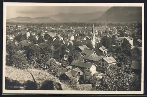 AK Buchs /SG, Totalansicht vom Berg aus