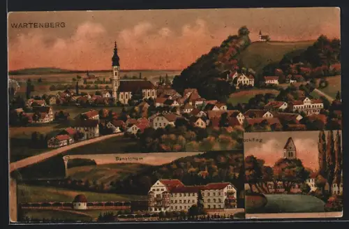 AK Wartenberg / Obb., Ortsansicht, Sanatorium, Rocklfing