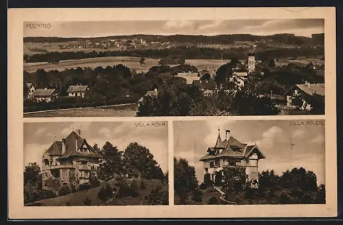 AK Pöcking / Starnberger See, Ortsansicht, Villa Röhr, Villa Adler