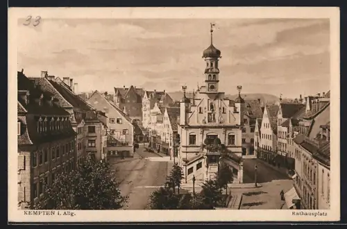 AK Kempten / Allgäu, Blick auf den Rathausplatz