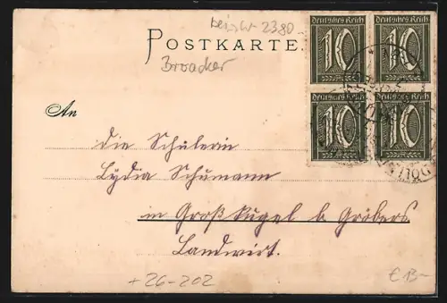 Künstler-AK Carl Biese: Broacker, Kirche, Abendstimmung