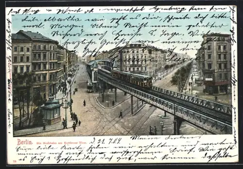 AK Berlin-Kreuzberg, Hochbahn am Kottbusser Thor