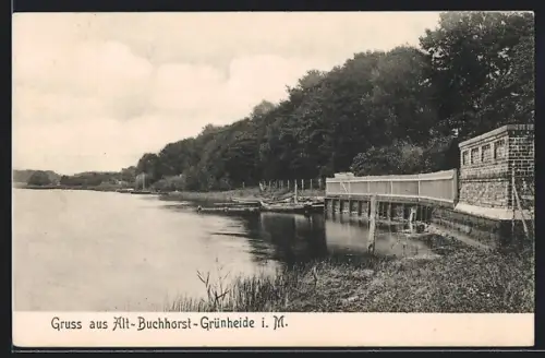AK Alt-Buchhorst / Grünheide, Uferpartie mit Booten