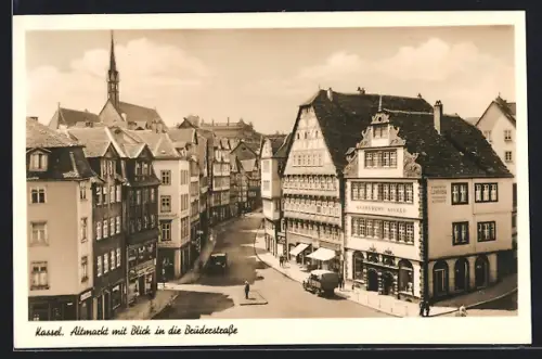 AK Kassel, Altmarkt mit Blick in die Brüderstrasse