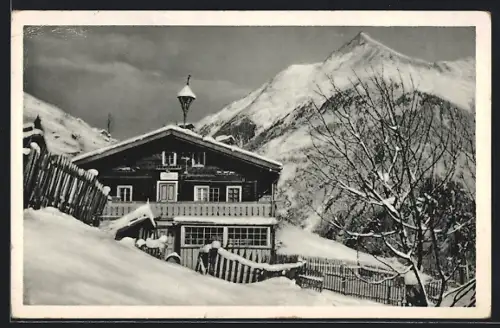 AK Ginzling /Zillertal, Dornauberg, Gasthaus Innerböden im Schnee