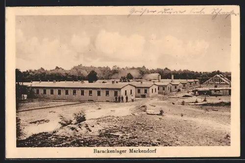 AK Markendorf / Truppenübungsplatz, Blick auf das Barackenlager