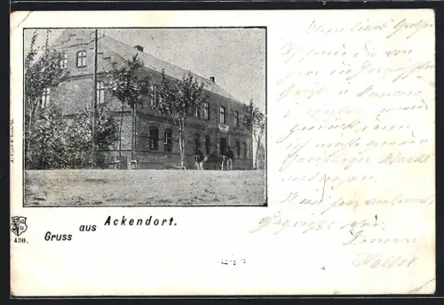 AK Ackendorf / Haldensleben, Blick zum Gasthaus