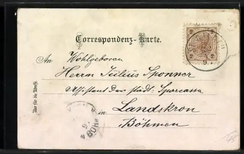 Lithographie St. Gilgen am Abersee, Schloss Hüttenstein, Schafbergspitze, Ortsansicht