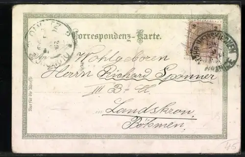 Lithographie Mähr. Weisskirchen, Bad Teplitz, Höhere Forstlehranstalt