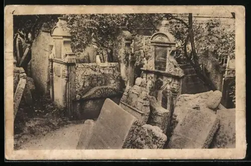 AK Prag, der alte Judenfriedhof