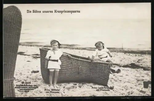 AK Die Söhne des Kronprinzenpaares, Prinz Wilhelm von Preussen und Prinz Louis Ferdinand von Preussen