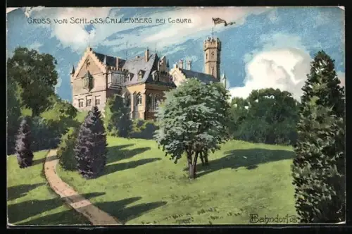 Künstler-AK H. Bahndorf: Coburg, Schloss Callenberg