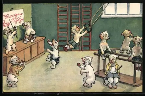 AK Bonzo trainiert in der Turnhalle