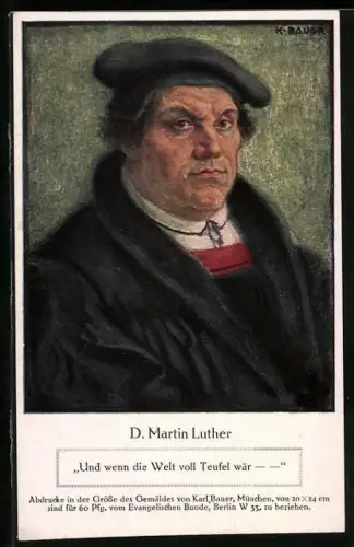 AK Porträt Reformator Martin Luther