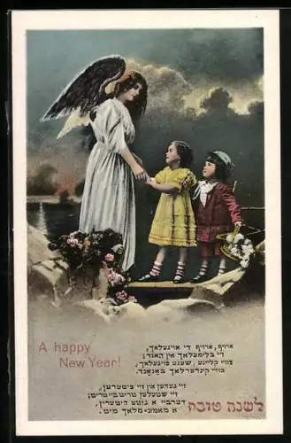 AK jüdischr Engel segnet Kinder