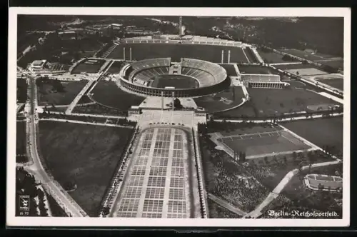 AK Berlin, Reichssportfeld, Fliegeraufnahme
