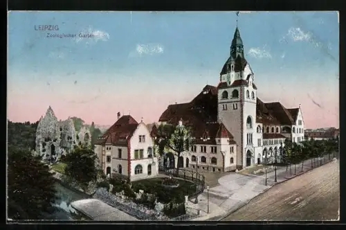 AK Leipzig, Zoologischer Garten, Wirtschaftsgebäude