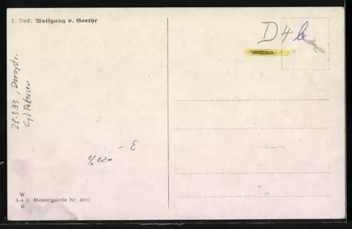 AK Goethe verfasst in seiner Stube einen Brief