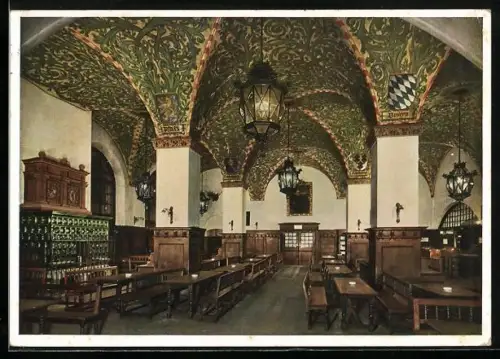 AK München, Gasthaus Hofbräuhaus, Parterre-Räume