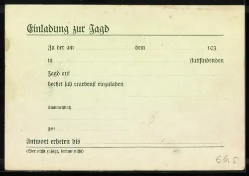 AK Kaninchen flüchten vor einem Jäger, Waidmanns Heil