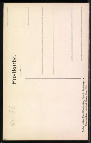 AK Deutscher Schulverein: Ritter zu Pferd in der Abenddämmerung