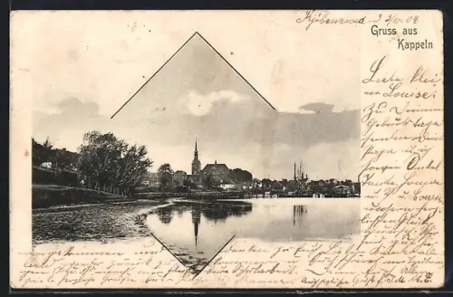 AK Kappeln / Schlei, Gesamtansicht mit Kirche vom Wasser aus
