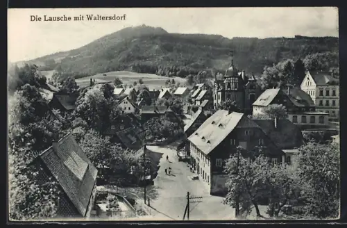 AK Waltersdorf / Sachsen, Ortsansicht mit der Lausche