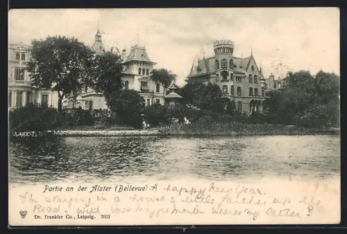 AK Hamburg, Partie an der Alster, Bellevue