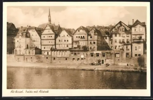 AK Kassel, Fulda mit Altstadt