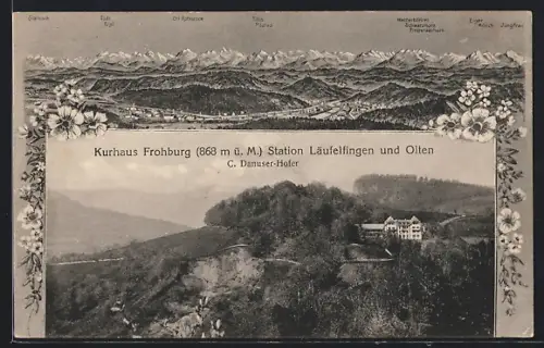 AK Läufelfingen, Kurhaus Frohburg C. Danuser, Passepartout