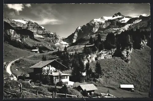 AK Kiental /BE, Gorneren, Pension-Restaurant Golderli, Büttlassen, Gspaltenhorn und Blümlisalp