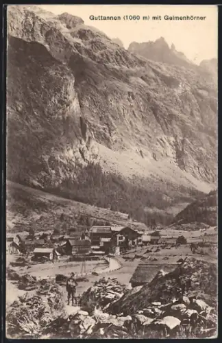 AK Guttannen, Ortspartie mit Gelmenhörner