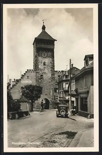 AK Rheinfelden, Blick zum Obertorturm mit Gasthaus zum Kranz