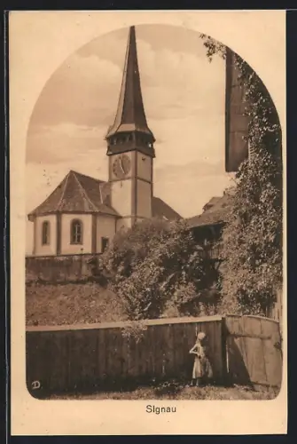 AK Signau, Ortspartie mit Kirche
