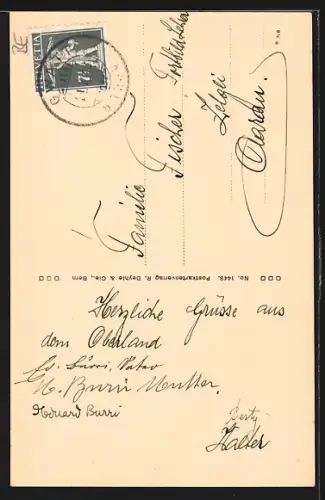 AK Reutigen, Ortspartie mit Kirche