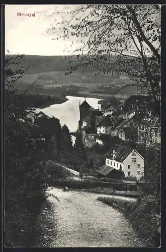 AK Brugg, Ortsansicht aus der Vogelschau