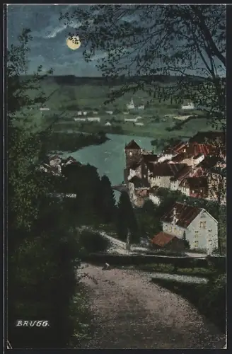 AK Brugg, Teilansicht bei Mondschein