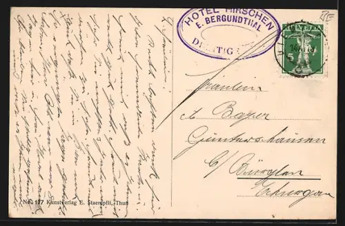 AK Diemtigen /Simmenthal, Teilansicht mit Bäumen