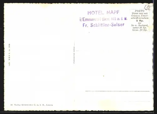 AK Trub /BE, Hotel Napf mit Pilatuskette