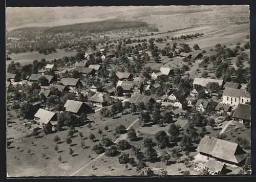 AK Bettwil /Aarg., Teilansicht mit Kirche, Fliegeraufnahme