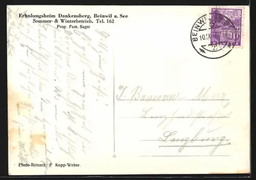 AK Beinwil am See, Erholungsheim Dankensberg Fam. Sager