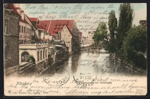 AK Nürnberg, Pegnitzpartie mit Henkersteg